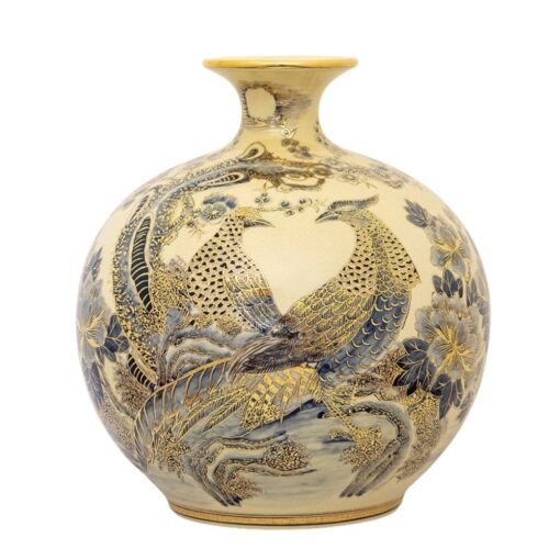 Gold painted Mandarin Ducks Wealth Vase