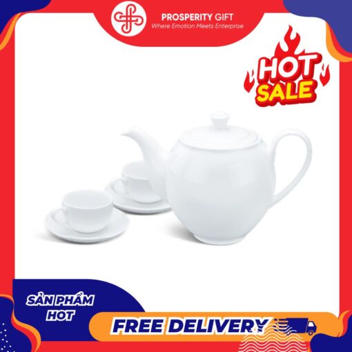White Camellia Tea Set