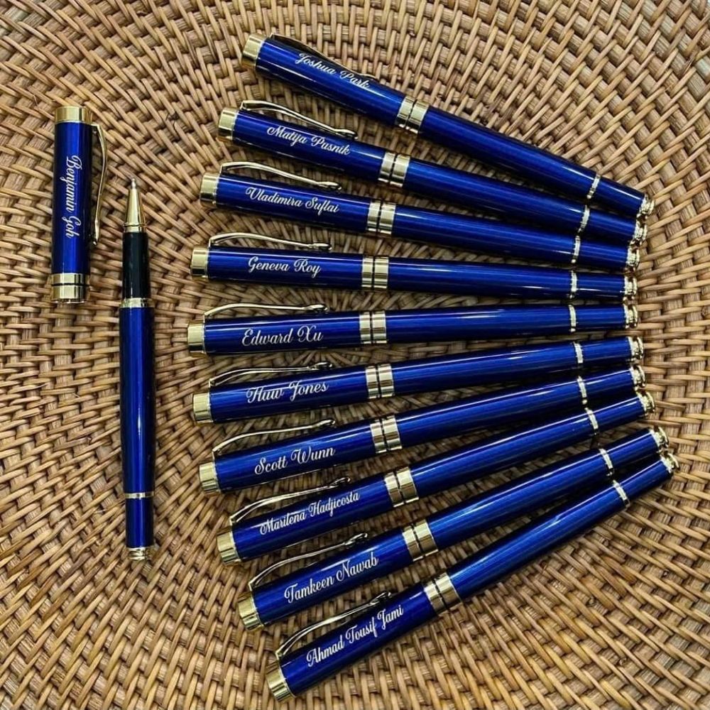 Metal ballpoint pen with cap