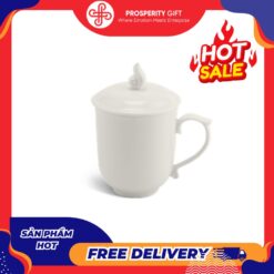 Cốc sứ mẫu đơn trắng