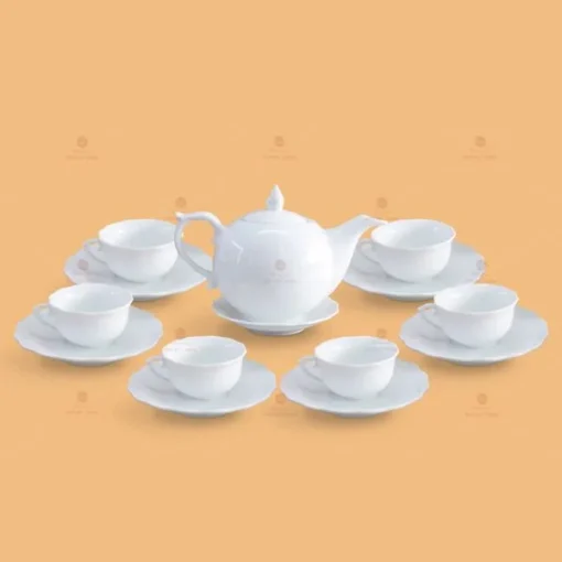 Bat Trang Peony Tea Set